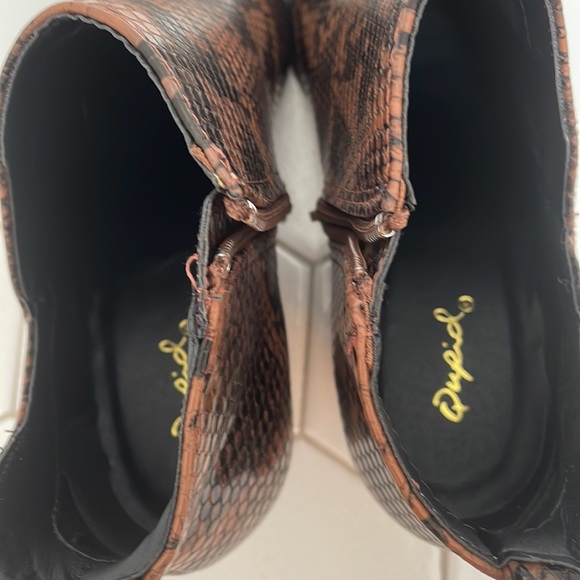 Brown Snake Skin Booties - Picture 3 of 4